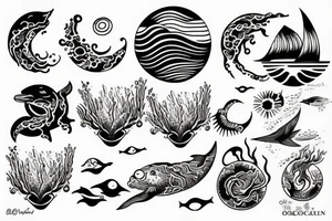 ocean sunrise tattoo idea