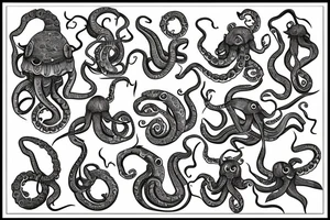 ocean sunrise octopus tattoo idea