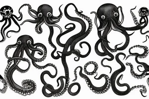 ocean sunrise octopus tattoo idea
