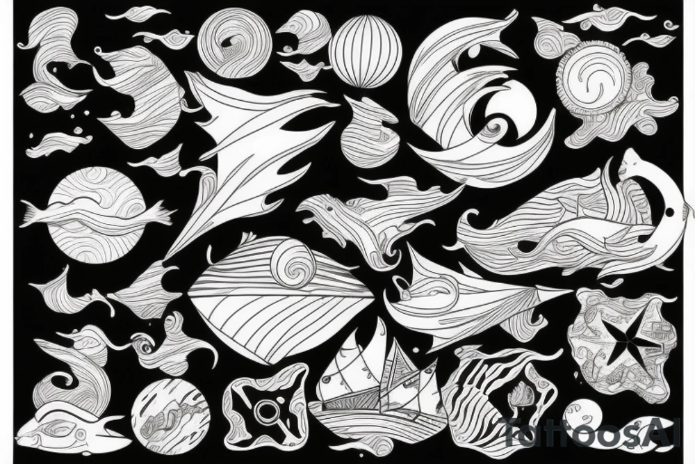 ocean sunrise over chest and shoulder tattoo idea