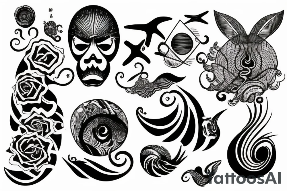 ocean sunrise over chest and shoulder tattoo idea
