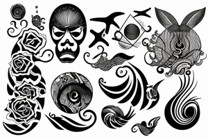 ocean sunrise over chest and shoulder tattoo idea