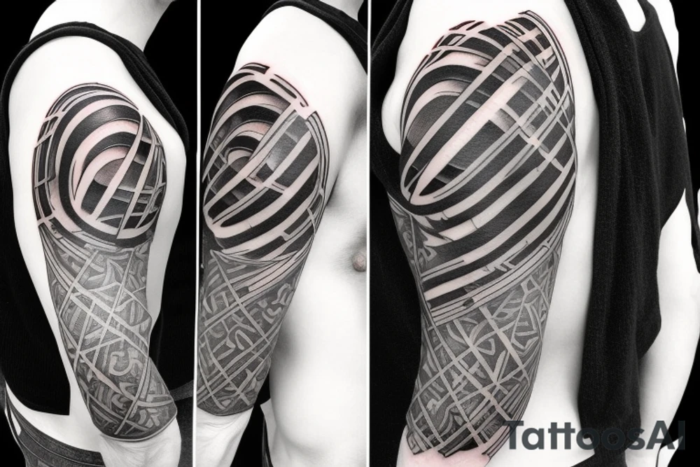 sun rays over chest and shoulder tattoo idea