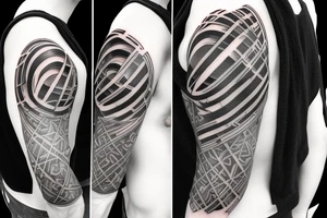 sun rays over chest and shoulder tattoo idea