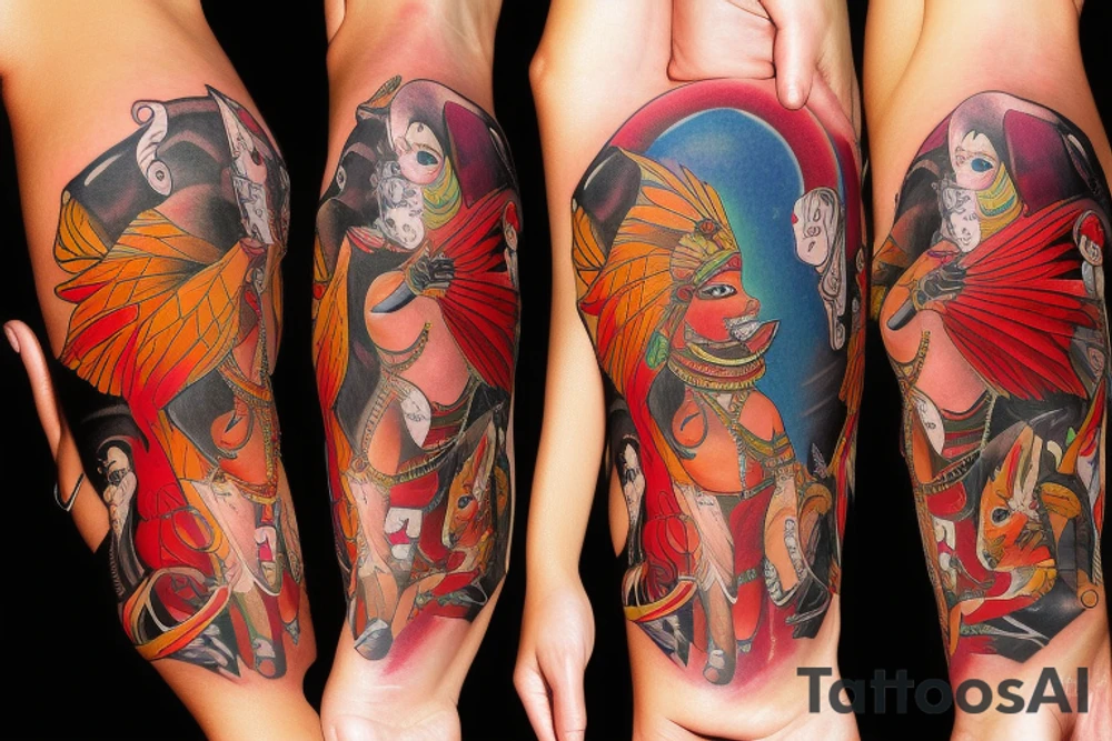 fox bright red black woman indian animals futurama tattoo idea