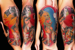 fox bright red black woman indian animals futurama tattoo idea