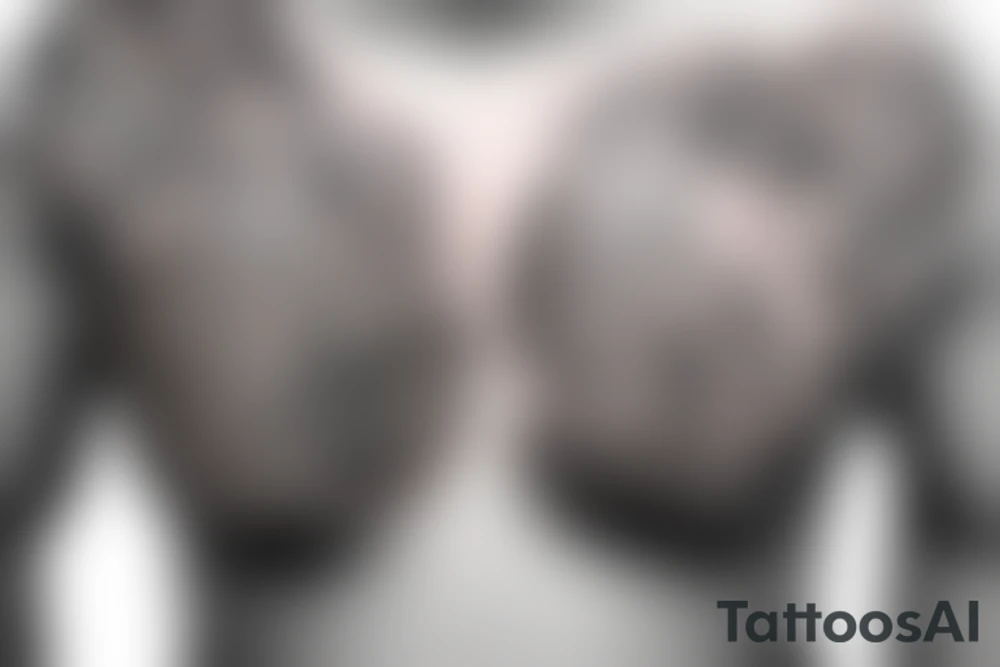 ocean sun rays over chest tattoo idea