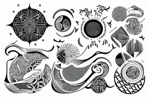 ocean sunrise over chest tattoo idea