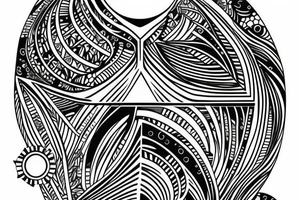 ocean sunrise over chest tattoo idea