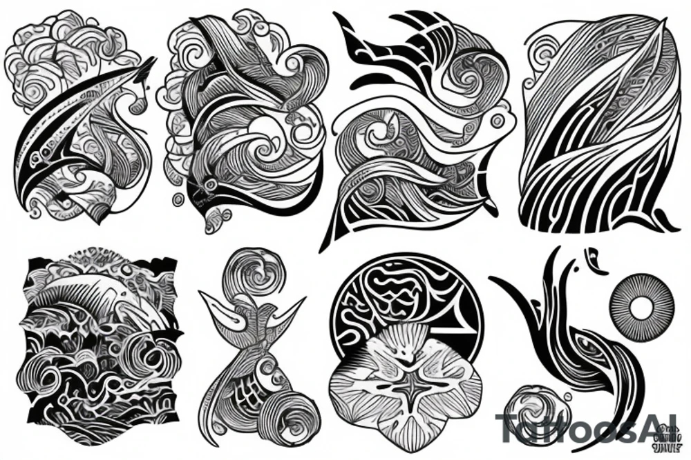 ocean sunrise over chest tattoo idea
