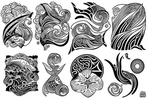 ocean sunrise over chest tattoo idea