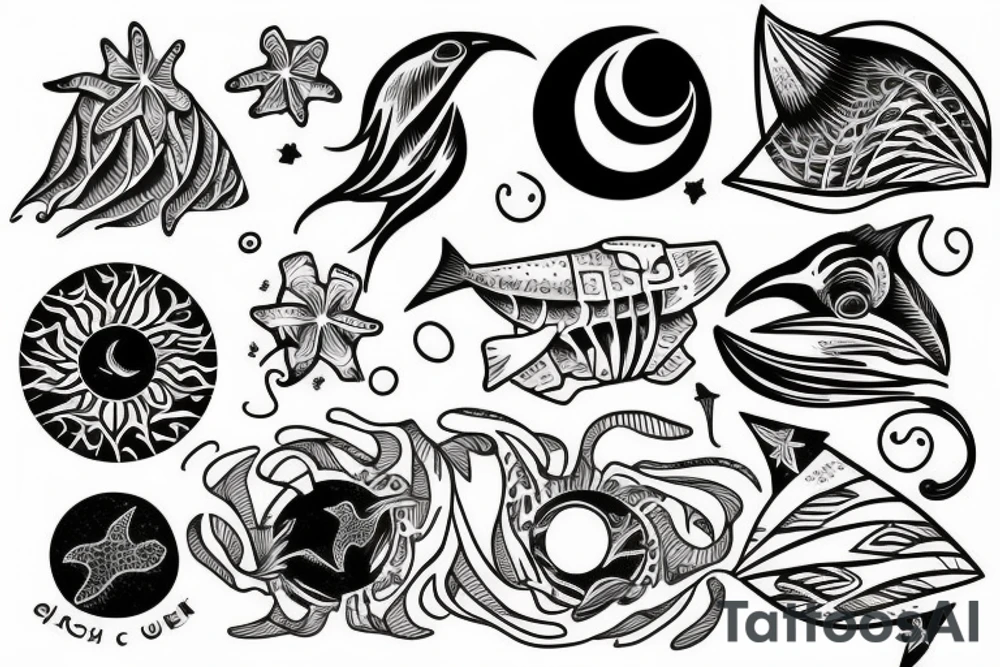 ocean sunrise over chest tattoo idea