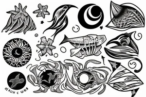 ocean sunrise over chest tattoo idea