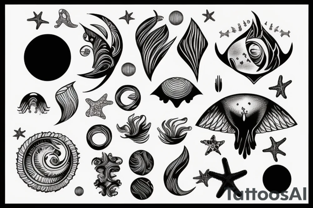 ocean sunrise over chest tattoo idea