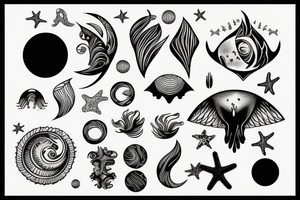 ocean sunrise over chest tattoo idea