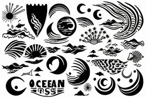 ocean sunrise over chest tattoo idea