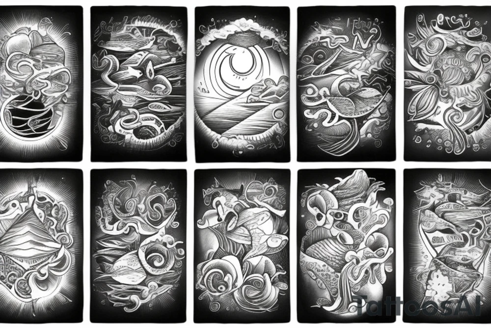 ocean sunrise over chest tattoo idea