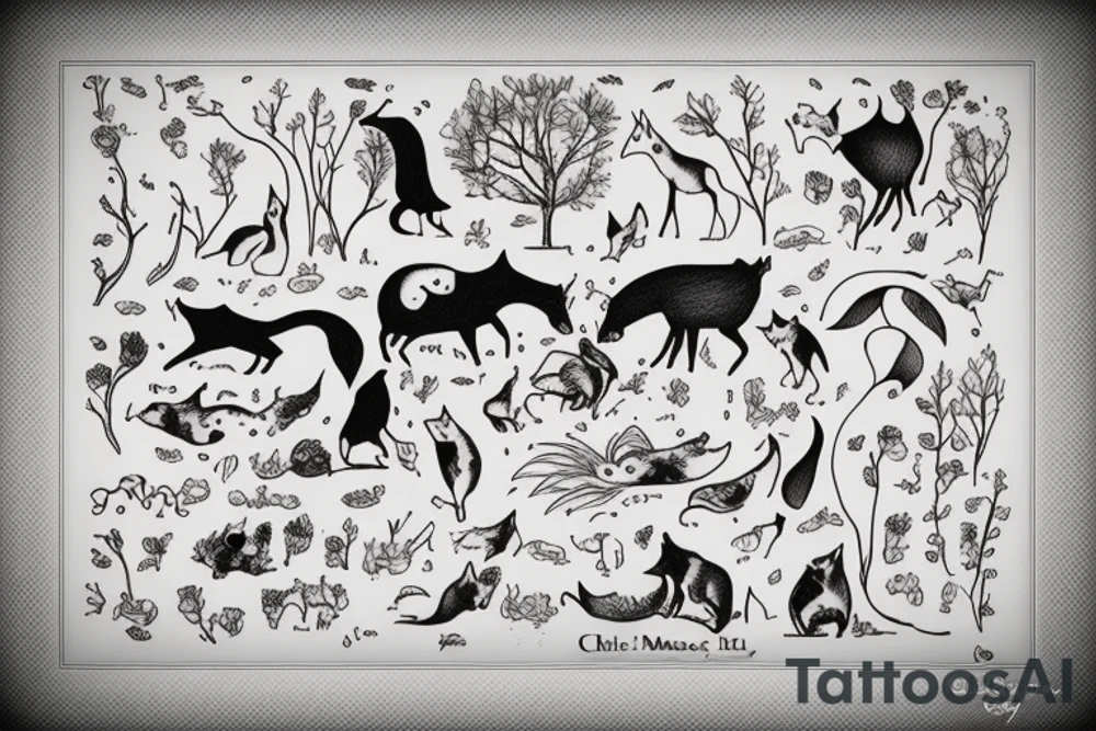 one of the drawings from the book The Boy, the Mole, the Fox and the Horse by Charlie Mackesy tattoo idea