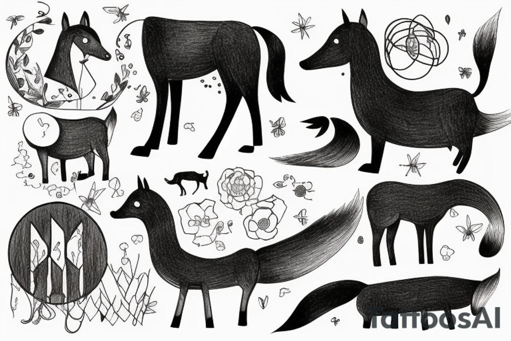 one of the drawings from the book The Boy, the Mole, the Fox and the Horse by Charlie Mackesy line art tattoo idea