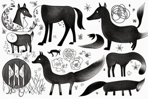 one of the drawings from the book The Boy, the Mole, the Fox and the Horse by Charlie Mackesy line art tattoo idea