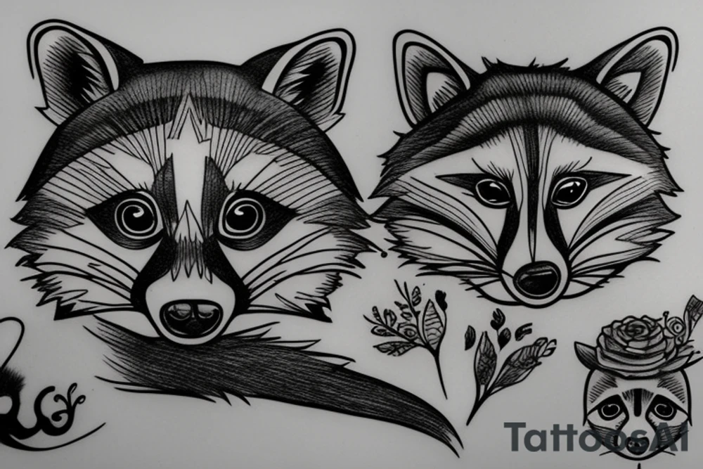 Raccoon stylized tattoo idea