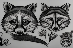 Raccoon stylized tattoo idea