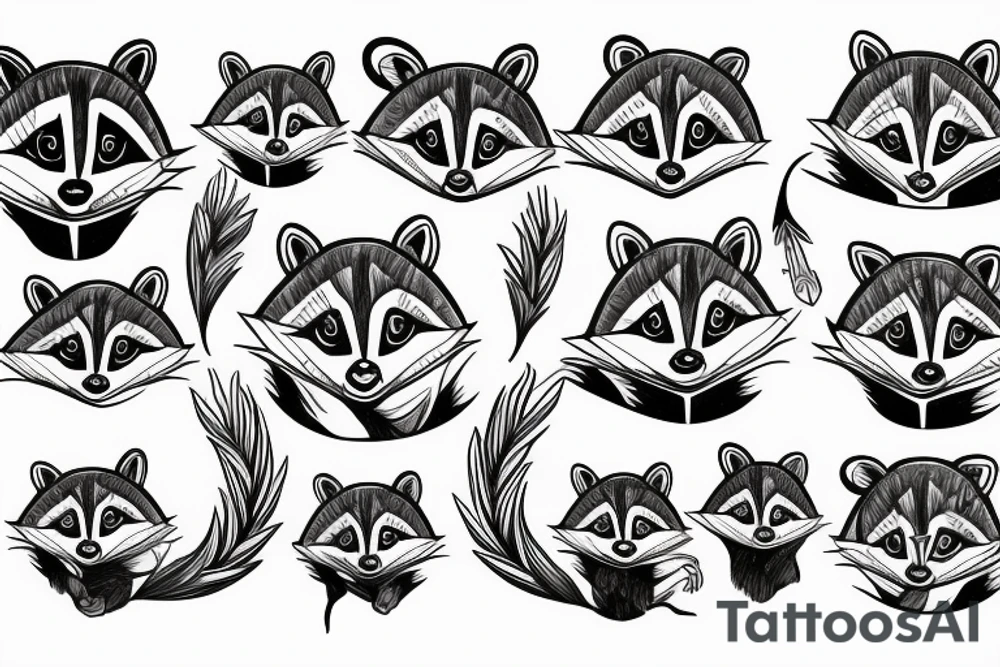 Raccoon stylized tattoo idea