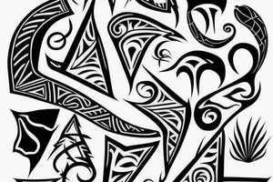 edgy shapes for bottom of the leg tattoo idea