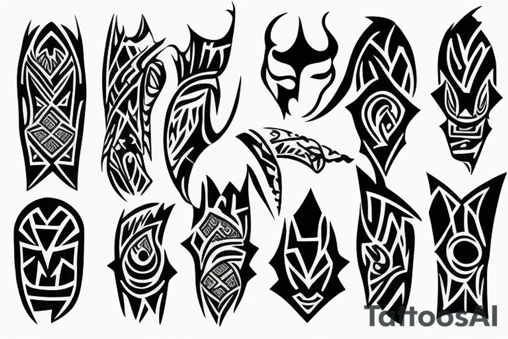 edgy shapes for bottom of the leg tattoo idea