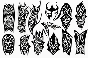 edgy shapes for bottom of the leg tattoo idea