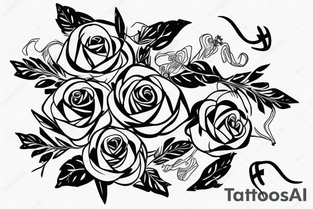 Bow with a rose as the arrow tattoo idea