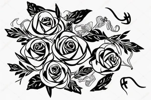 Bow with a rose as the arrow tattoo idea