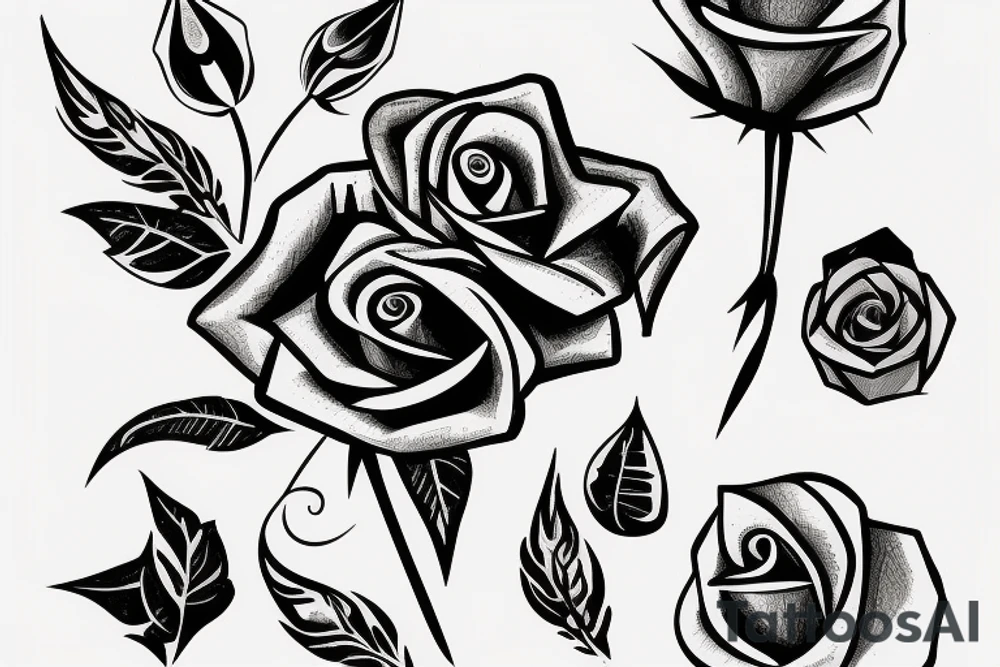 Bow with a rose as the arrow tattoo idea