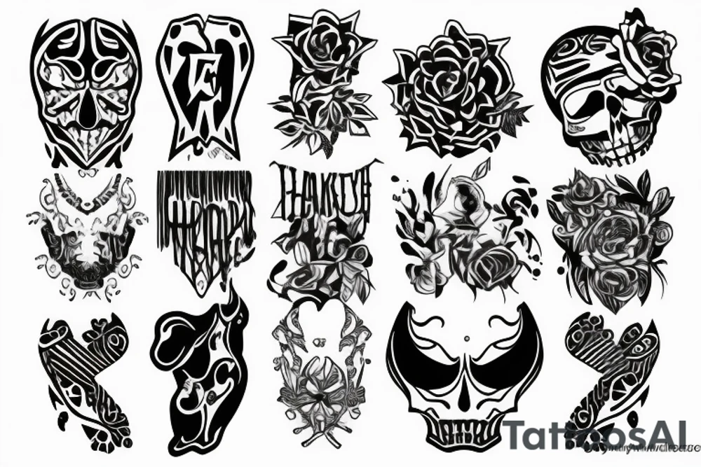 edgy shapes for bottom of the leg tattoo idea