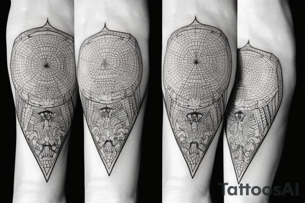 edgy shapes for bottom of the leg tattoo idea