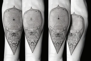edgy shapes for bottom of the leg tattoo idea