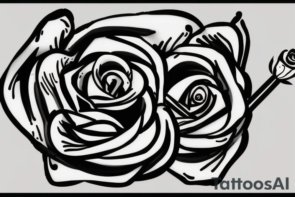 Bow with a rose as the arrow tattoo idea