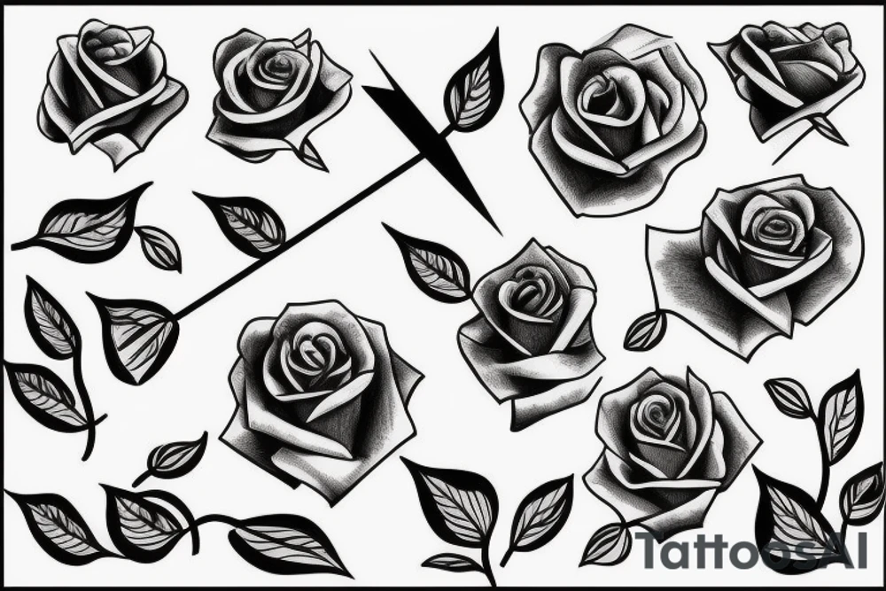 Rose arrow tattoo idea