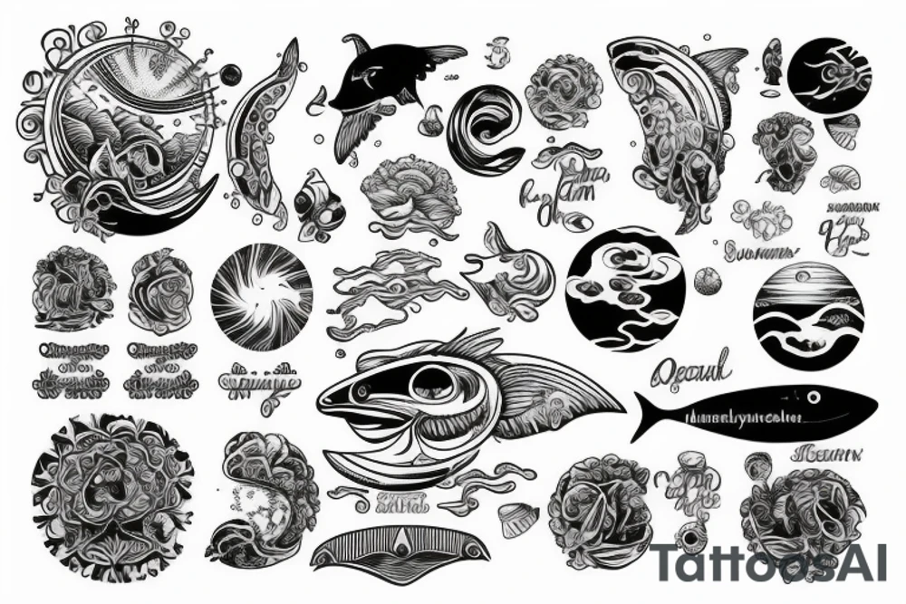 ocean sunrise over chest tattoo idea
