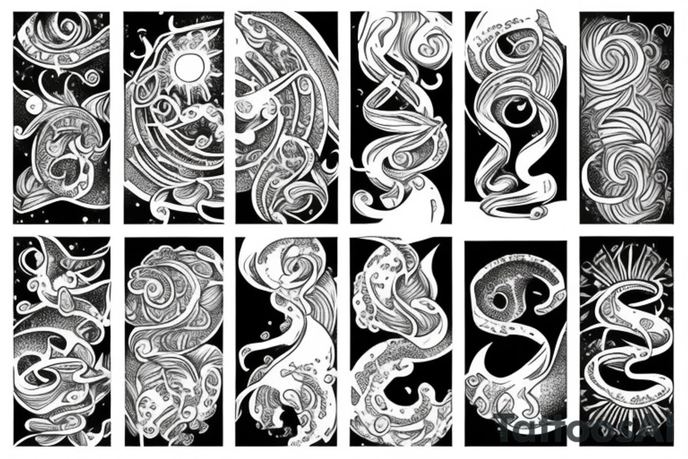 ocean sunrise over chest tattoo idea