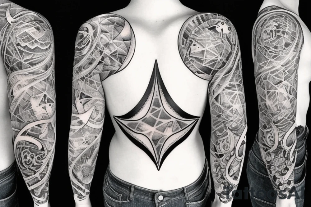 ocean sunrise over left chest tattoo idea