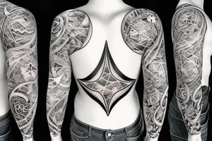 ocean sunrise over left chest tattoo idea