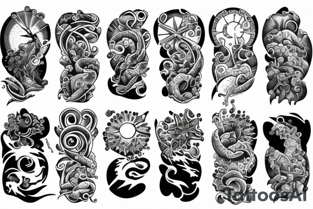ocean sunrise over left chest tattoo idea