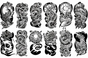 ocean sunrise over left chest tattoo idea