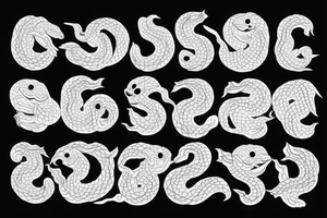 asian style snake with moon tattoo idea