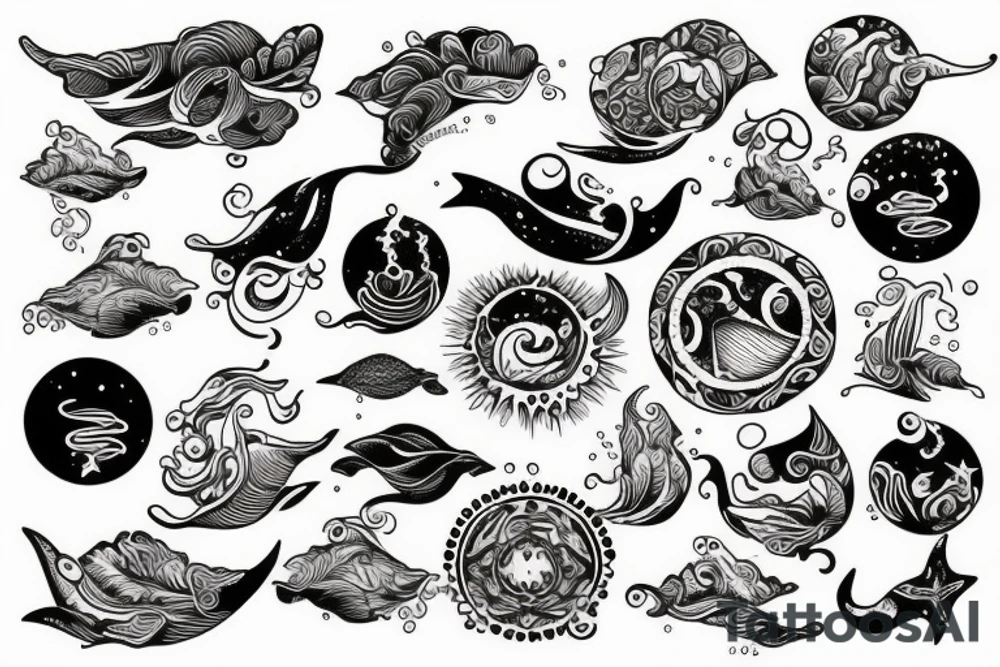 ocean sunrise over left chest tattoo idea