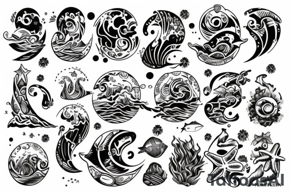 ocean sunrise over left chest tattoo idea