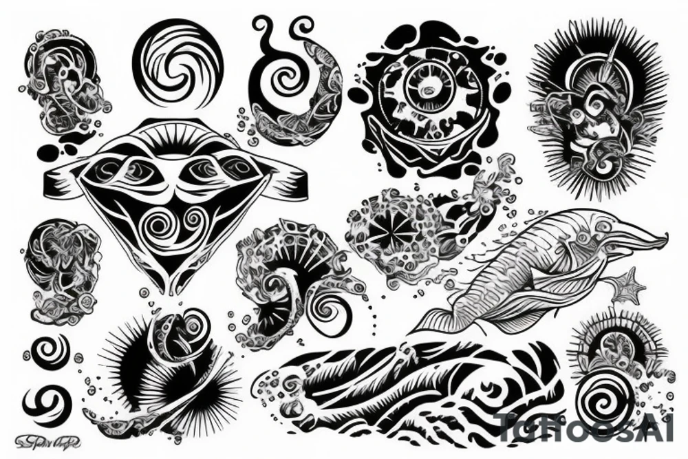 ocean sunrise over left chest tattoo idea