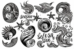 ocean sunrise over left chest tattoo idea