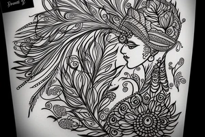 મોહન WITH peacock feather tattoo idea